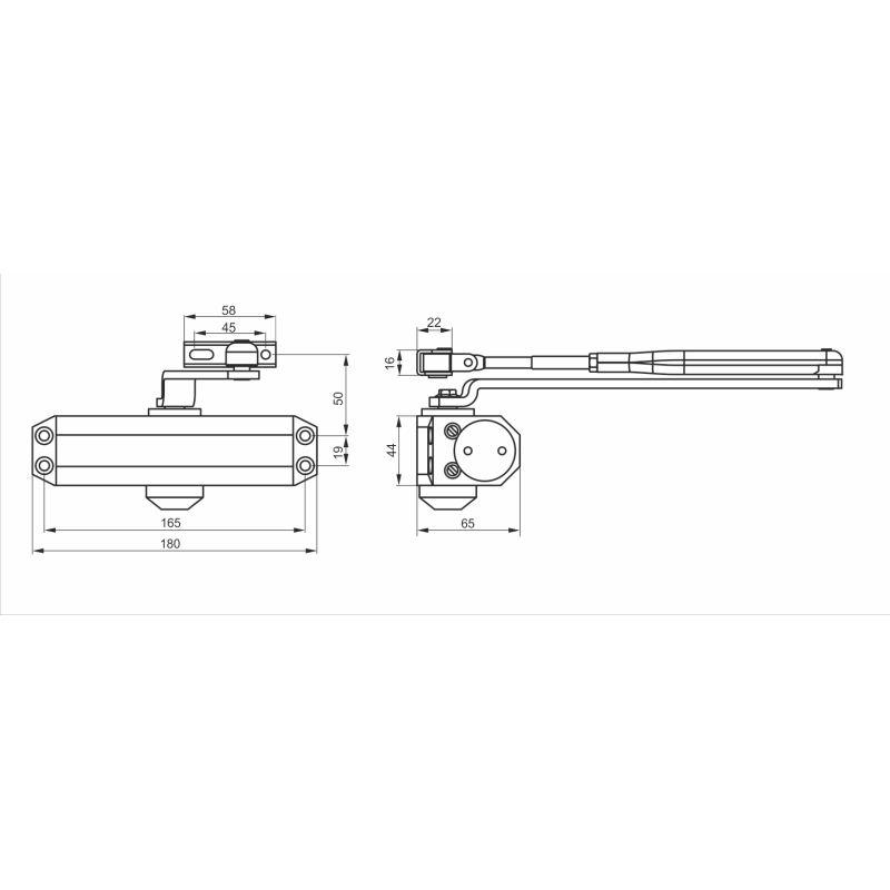 Samozamykacz Telesco DELTA T 1303T.PL EN2-3 z ramieniem z blokadą srebrny
